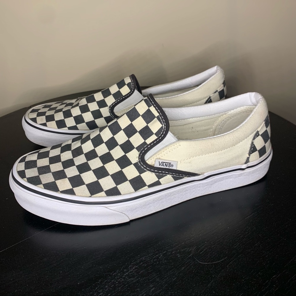 Vans slip on checkerboard 8.5 mens 10 womens. Good condition.